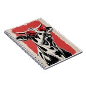 Vetgedrukte Koe met rode zonnebril Notitieboek (Rechterzijde)