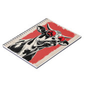 Vetgedrukte Koe met rode zonnebril Notitieboek (Linkerzijde)