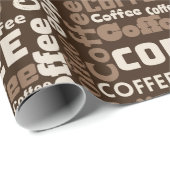 Vetgedrukte koffie letters cadeaupapier (Rol Hoek)