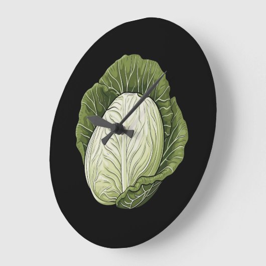 Vetgedrukte kool op zwarte achtergrond wandklok (Hoek)