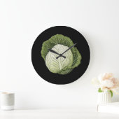 Vetgedrukte kool op zwarte achtergrond wandklok (Huis)