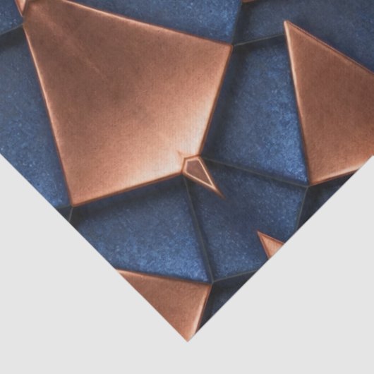 Vetgedrukte koper en saffier patroon decoupage tissuepapier (Detail)