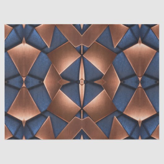 Vetgedrukte koper en saffier patroon decoupage tissuepapier (Voorkant)