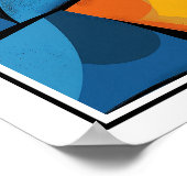 Vetgedrukte kubistische stijl Abstract Poster (Hoek)