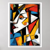 Vetgedrukte kubistische stijl Abstract Poster (Voorkant)
