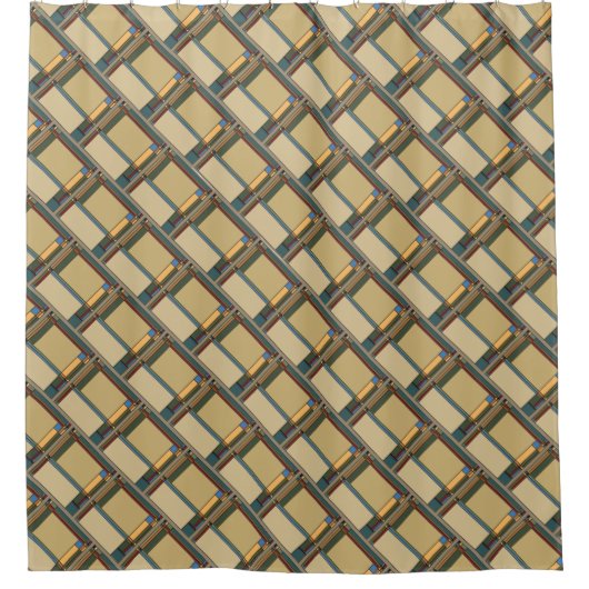 Vetgedrukte kunst & ambachten geometrisch douchegordijn (Voorkant)