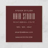 Vetgedrukte lange tekst kapsalon vierkante visitekaartje (Achterkant)