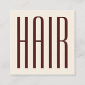 Vetgedrukte lange tekst kapsalon vierkante visitekaartje (Voorkant)