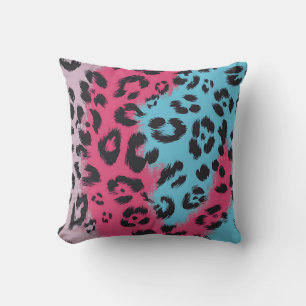 Vetgedrukte Leopard Print in Kleuren Design Kussen