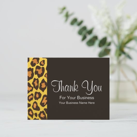 Vetgedrukte Leopard Print:: Zakelijke Ansichtkaart Briefkaart (Staand voorkant)