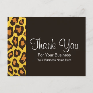 Vetgedrukte Leopard Print:: Zakelijke Ansichtkaart Briefkaart