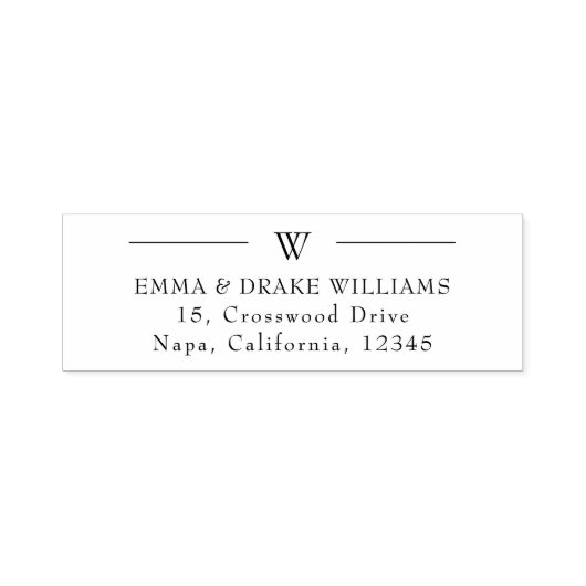 Vetgedrukte letters Aangepast monogram Retouradres Zelfinktende Stempel (Design)