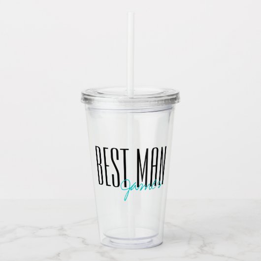 Vetgedrukte letters "Beste man" Persoonlijke bruil Acryl Drinkbeker (Voorkant)