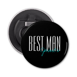Vetgedrukte letters "Beste man" Persoonlijke bruil Button Flesopener