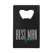 Vetgedrukte letters "Beste man" Persoonlijke bruil Creditkaart Flessenopener (Voorkant)