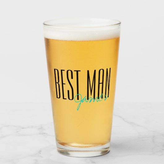 Vetgedrukte letters "Beste man" Persoonlijke bruil Glas (Voorkant gevuld)