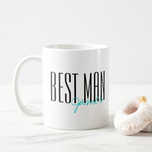 Vetgedrukte letters "Beste man" Persoonlijke bruil Koffiemok (Met donut)