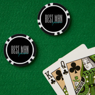 Vetgedrukte letters "Beste man" Persoonlijke bruil Poker Chips