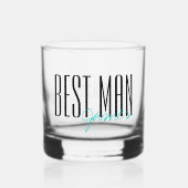 Vetgedrukte letters "Beste man" Persoonlijke bruil Whisky Glas (Voorkant)