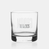 Vetgedrukte letters "Bruidegom" Persoonlijke huwel Whisky Glas (Achterkant)