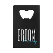 Vetgedrukte letters "Groom" Persoonlijke bruiloft Creditkaart Flessenopener (Voorkant)