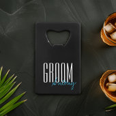 Vetgedrukte letters "Groom" Persoonlijke bruiloft Creditkaart Flessenopener