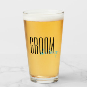 Vetgedrukte letters "Groom" Persoonlijke bruiloft Glas