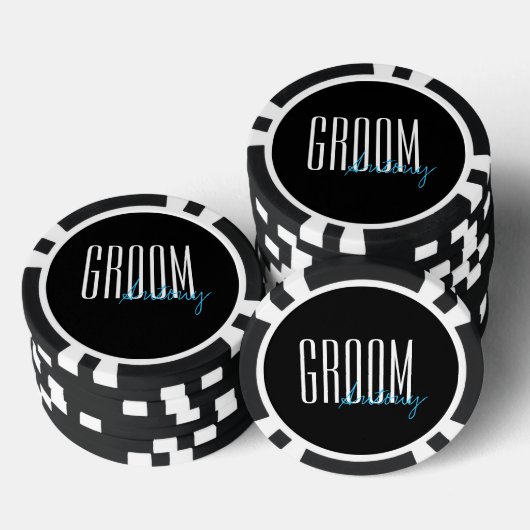 Vetgedrukte letters "Groom" Persoonlijke bruiloft Poker Chips (Opstapeling)
