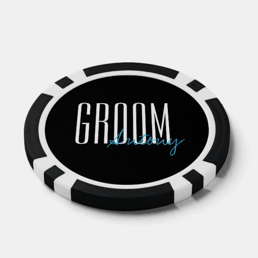 Vetgedrukte letters "Groom" Persoonlijke bruiloft Poker Chips (Enkel)