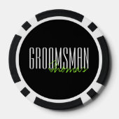 Vetgedrukte letters "Groomsman" Aangepaste huwelij Poker Chips (Achterkant)
