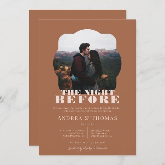 vetgedrukte letters | Uitnodiging voor een repetit (Voorkant / Achterkant)