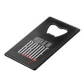 Vetgedrukte letters "vader van de bruiddans" creditkaart flessenopener (Voorkant Gekanteld)