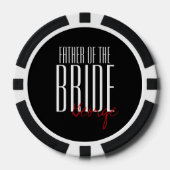 Vetgedrukte letters "vader van de bruiddans" poker chips (Voorkant)
