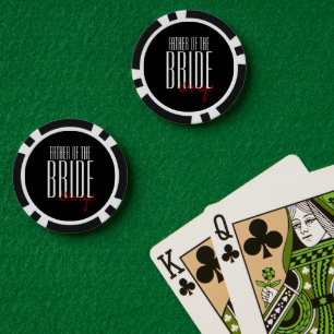 Vetgedrukte letters "vader van de bruiddans" poker chips