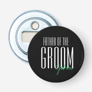 Vetgedrukte letters "Vader van de Groom" Wedding P Button Flesopener