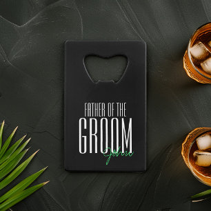 Vetgedrukte letters "Vader van de Groom" Wedding P Creditkaart Flessenopener