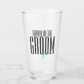 Vetgedrukte letters "Vader van de Groom" Wedding P Glas (Voorkant)