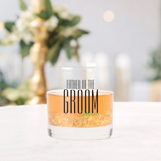 Vetgedrukte letters "Vader van de Groom" Wedding P Whisky Glas (Insitu (Huwelijk))