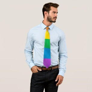 Vetgedrukte LGBT Pride Rainbow Necktie – Olieverf  Stropdas