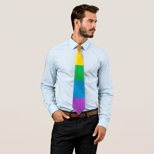 Vetgedrukte LGBT Pride Rainbow Necktie – Olieverf Stropdas (In situ)