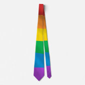 Vetgedrukte LGBT Pride Rainbow Necktie – Olieverf Stropdas (Voorkant)