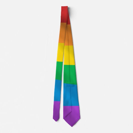 Vetgedrukte LGBT Pride Rainbow Necktie – Olieverf  Stropdas (Achterkant)