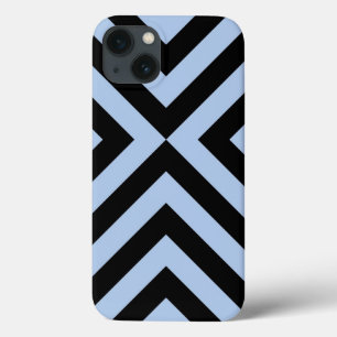 Vetgedrukte lichtblauwe en zwarte Chevron Case-Mate iPhone Case