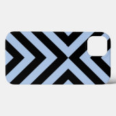 Vetgedrukte lichtblauwe en zwarte Chevron Case-Mate iPhone Case (Achterkant (horizontaal))