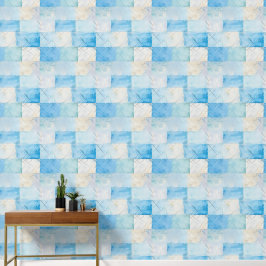 Vetgedrukte marineblauwe indigo collage papier tex behang