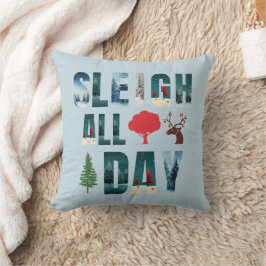 Vetgedrukte maskers Brieven Winterscènes 'Sleigh d Kussen