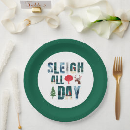 Vetgedrukte maskers Brieven Winterscènes 'Sleigh d Papieren Bordje