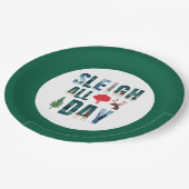 Vetgedrukte maskers Brieven Winterscènes 'Sleigh d Papieren Bordje (Gekanteld)