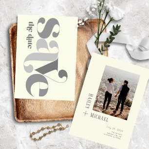 Vetgedrukte minimalistische foto Butternut Save The Date