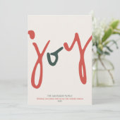 Vetgedrukte minimalistische fotovreugde feestdagenkaart (Staand voorkant)